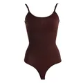 Body reductor marrón sin costuras con tirantes finos ajustables para control de abdomen - 3XL / Top Y Pantalón / Estilo Tanga Marrón
