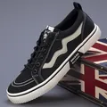 Sneaker casual da uomo eleganti e traspiranti in mesh con classico design bianco e nero - 38 / Nero Beige