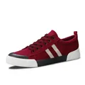 Modische weinrote Herren-Canvas-Sneaker mit weißen Streifen und bequemer flacher Sohle - 39 / Burgunderrot
