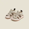 Sandalias funcionales beige para niños con diseño de oso y cierre de velcro ajustable - Beige