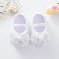 Dettaglio scarpe da principessa per neonata bianche con fiocco di strass - Size 11 (Inner Length 10.5cm) / Bianco(AS012)