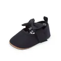 Marineblaue Baby-Mädchen-Prinzessinenschuhe mit weichen Sohlen und einer Schleife. - Innenlänge 12cm / Dunkelblau