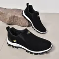 Chaussures d'extérieur noires pour hommes sans lacets avec semelle robuste en daim - 38 / Noir