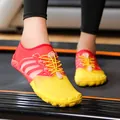Breathable mesh barefoot wading shoes in red and yellow for swimming and fitness - Yellow/Red
