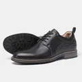 Vista dettagliata laterale e della suola di scarpe oxford casual in pelle nera uomo - 40 / Nero (AL728)