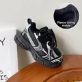 Zapatillas blancas y negras para niños pequeños con forro cálido y suelas antideslizantes - Talla 22 (14.5cm) / Estilo con Forro de Felpa / Negro