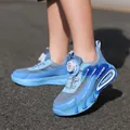Blue children's lightweight running shoes featuring rotary buckle and breathable mesh - 38 / Blue Single Mesh Style (rh1085) / Blue
