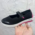 Close-up of black breathable flyknit mesh flats with pink accents and platform sole. - 35 / Black