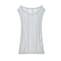 Detailansicht eines weißen, atmungsaktiven Herren-Mesh-Tanktops mit feinem Lochmuster - Weiß