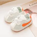 Atmungsaktive Baby-Sommersandalen in Weiß und Orange mit weicher Sohle für Kleinkinder - Orange