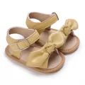 Süße gelbe Babysandalen für Mädchen mit Schleife aus weichem PU-Leder - Innenlänge 11cm / Gelb