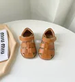 Sandales romaines marron classiques pour tout-petit avec semelle souple et scratch - Marron