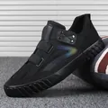 Baskets décontractées noires pour hommes avec brides velcro et semelle texturée - 38 / Style 20182 / Noir