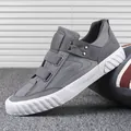 Chaussures décontractées grises pour hommes avec détails de sangles et de rivets mode - 38 / Style 20182 / Gris