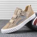 Chaussures décontractées en toile kaki pour hommes avec semelle blanche et élastique - 38 / Style 20182 / Kaki