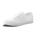 Sneakers classiche in tela bianca da donna con suole piatte e design casual versatile - Bianco