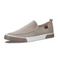 Stilvolle khaki Slipper für Herren mit rot-grünem Streifen und weißer Gummisohle. - 38 / Khaki