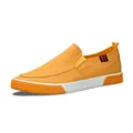 Orangene Herren-Slipper aus Canvas, leichte und atmungsaktive Freizeitschuhe für Alltag - 38 / Kurkuma