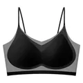 Ultra-thin ice silk seamless minimizer bra with thin straps, grey and black finish - M / Black