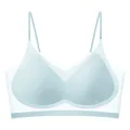 Seamless ultra-thin ice silk bra in light blue for breathable daily comfort and support - Blue