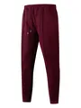 High-quality men's burgundy waffle knit drawstring joggers with a modern tapered fit - Burgundy