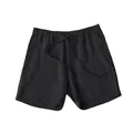 Komfortable schwarze Leinen-Shorts für Herren mit verstellbarem Kordelzug und Gummibund - M / Unterteile / Schwarz