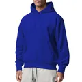 Sweat à capuche classique en polaire bleu roi pour homme avec poche kangourou et cordon - Bleu saphir