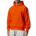 Sweat à capuche en polaire orange vif pour homme pour le sport et les loisirs quotidiens - Orange