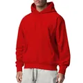 Sweat à capuche en polaire rouge pour hommes doté d'une poche kangourou pratique - Rouge