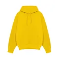 Vooraanzicht van een effen gele zware hoodie met kangoeroezak detail - S / Tops / Geel