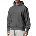 Sweat à capuche sport en polaire gris anthracite pour homme avec poche kangourou - Gris foncé