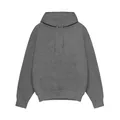 Gedetailleerd overzicht van de donkergrijze dikke hoodie met kangoeroezak voor. - S / Tops / donkergrijs