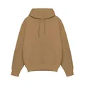 Vooraanzicht van een effen bruine hoodie met een handige kangoeroezak aan de voorkant - S / Tops / camel