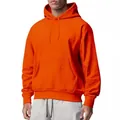 Sweat à capuche de sport pour hommes en polaire orange vif avec poche kangourou - Orange