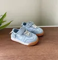 Hellblaue Lauflernschuhe für Babys mit weicher Gummisohle und Klettverschluss - Größe 16 (Innen 12.5CM) / Großer Klettverschluss / Blau