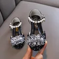 Schwarze Prinzessinnen-Halbschuhe für Mädchen mit Strasssteinen - Schwarz