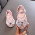 Elegante pinkfarbene Glitzerschuhe für Mädchen mit einer großen Strass-Schleife - 21 / Rosa