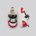 Wasserdichte Leder-Sneaker für Kleinkinder in Rot und Weiß mit rutschfester Sohle - Rot & Schwarz
