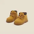 Bottines Martin classiques jaunes pour bébés style britannique, version unie non doublée - Taille 16 / Intérieur 12.5cm / Bottes Martin Non Doublées / Jaune