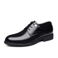 Classiche scarpe eleganti da uomo in pelle nera con solette e design stringato per business - 37 / Nero Quattro Stagioni