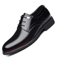 Scarpe eleganti da uomo in pelle nera con rialzo interno di 6 cm per ufficio e eventi - 37 / Rialzato / Nero