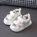 Anti-slip soft-soled closed-toe toddler sandals in white for baby boys and girls. - Size 16 (12cm) / White