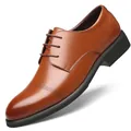 Scarpa classica da uomo in pelle marrone per affari con design traspirante - 39 / Stile Standard Tutte le Stagioni / Marrone