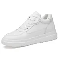 Classic white breathable platform sneakers featuring a 6cm internal height increase sole - 36 / White