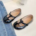 Kleinkinder Mädchen schwarze Lackleder T-Riemen Mary Jane Schuhe mit weicher Sohle - 21 / Schwarz
