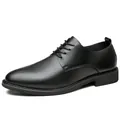 Hochwertige schwarze Leder-Business-Schuhe für Herren, ideal für Büro und Alltag - 37 / Schnürstil / Schwarz