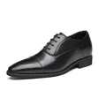 Klassische Oxford-Herrenschuhe aus schwarzem Leder mit 6 cm versteckter Höhensteigerung - 38 / Erhöht / Schwarz