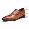 Brauner Leder Oxford Schuh mit versteckter 6cm Erhöhung für formelle Business Kleidung - 38 / Erhöht / Braun