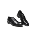 Premium black genuine leather men's brogue dress shoes with height-increasing elevator soles - 38 / Black