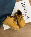Bottes Martin jaunes classiques pour enfants avec semelles souples antidérapantes - Taille 16 / Chameau
